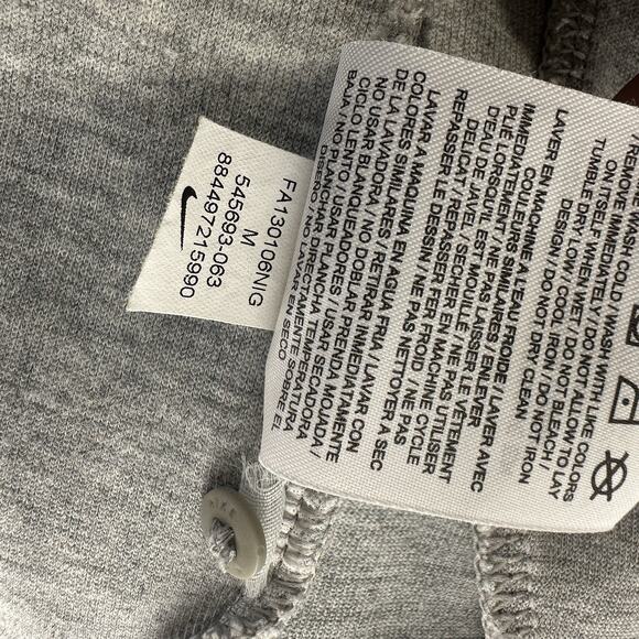 Nike Grey Black Sportswear Tech Zip Hooded Fleece Performance Windrunner Size M - Picture 8 of 8